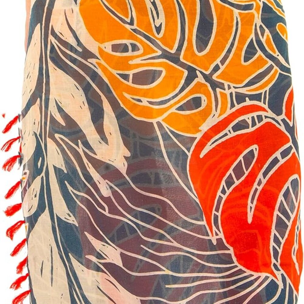 Long Sarong for Women Smooth and Silky Cotton Beach Pareo Bikini Swimsuit Cover